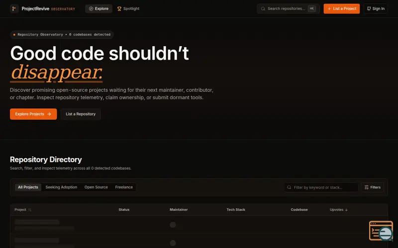 Screenshot of Project Revive