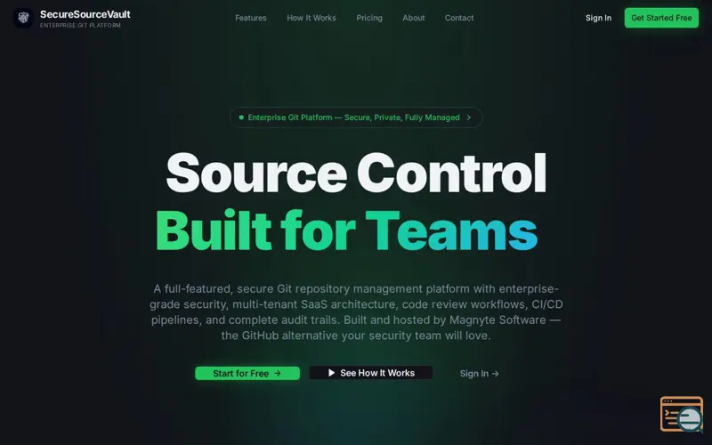 Screenshot of secure source vault