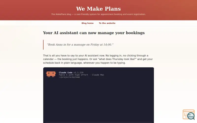 Screenshot of Blog