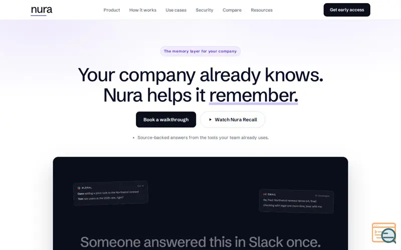 Screenshot of Nura