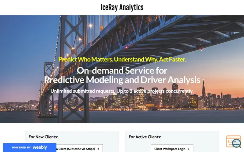 Screenshot of Launching IceRay Analytics