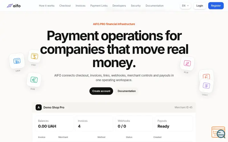 Screenshot of AIFO.PRO