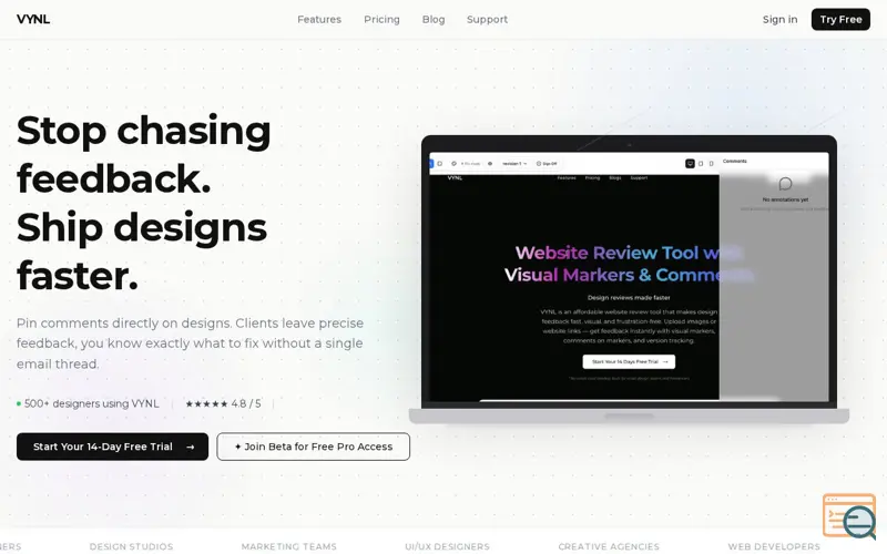 Screenshot of VYNL