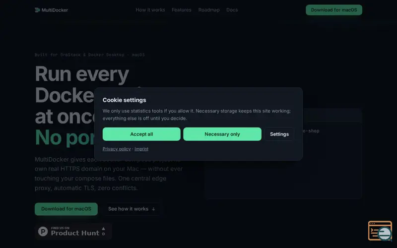 Screenshot of MultiDocker