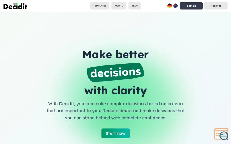 Screenshot of Decidit