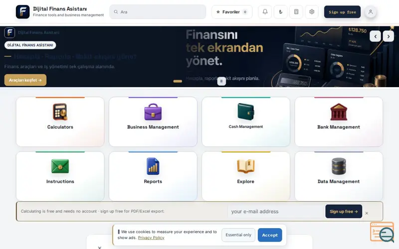 Screenshot of Dijital Finans Asistanı, a launch using Truncgil Finance