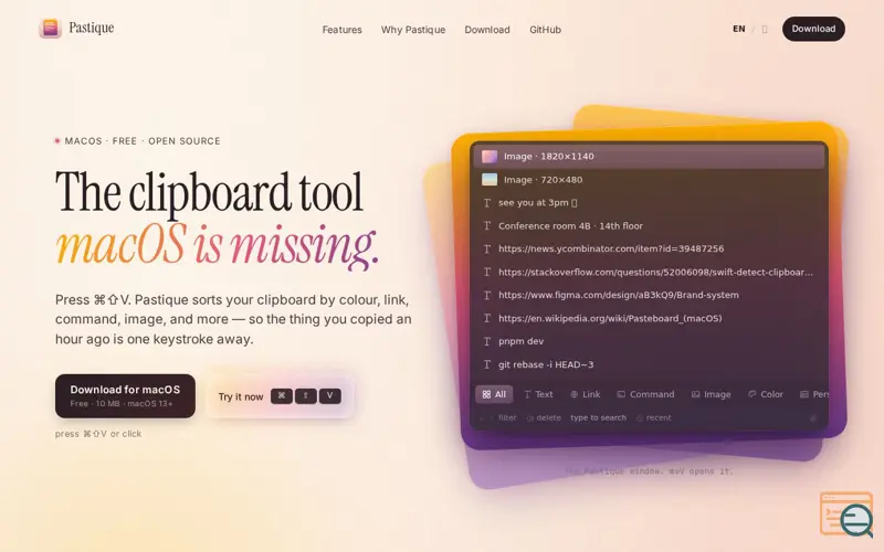 Screenshot of Pastique