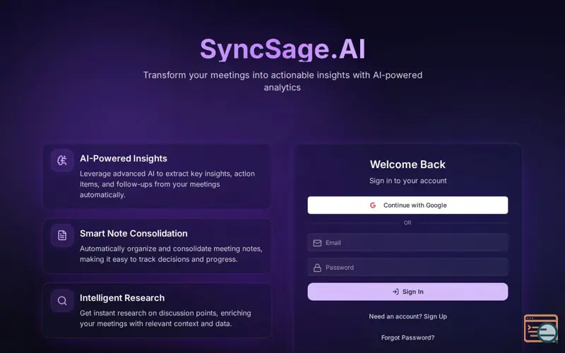 Screenshot of SyncSageAI - Reloaded