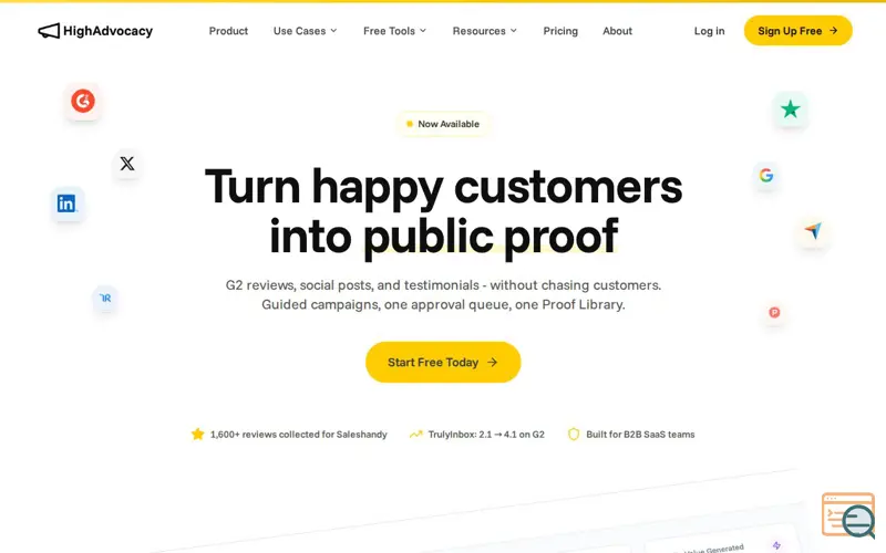 Screenshot of HighAdvocacy