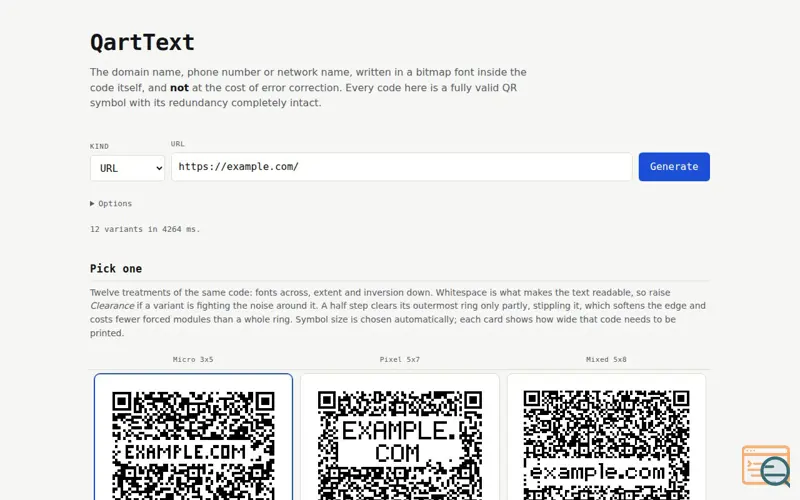 Screenshot of Human-Readable QR Codes
