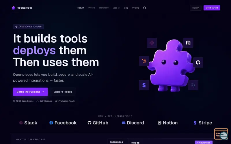 Screenshot of Open Pieces
