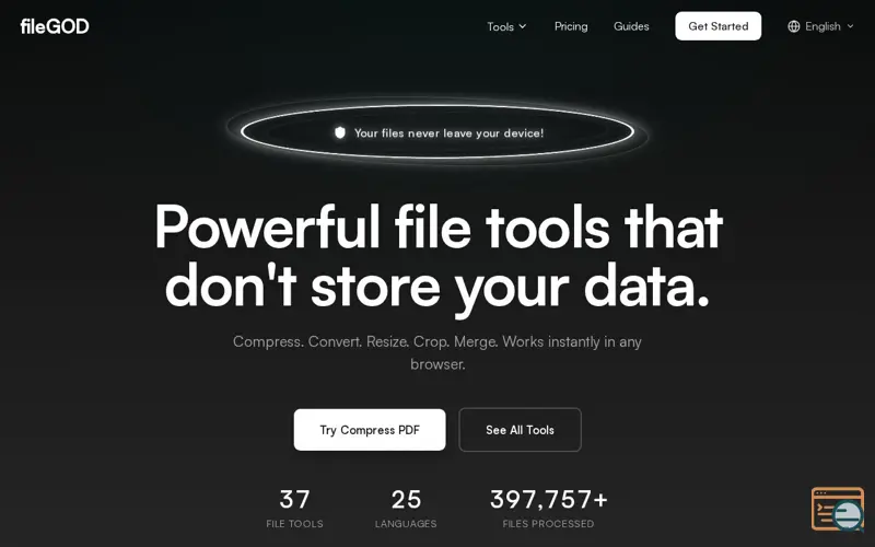 Screenshot of fileGOD