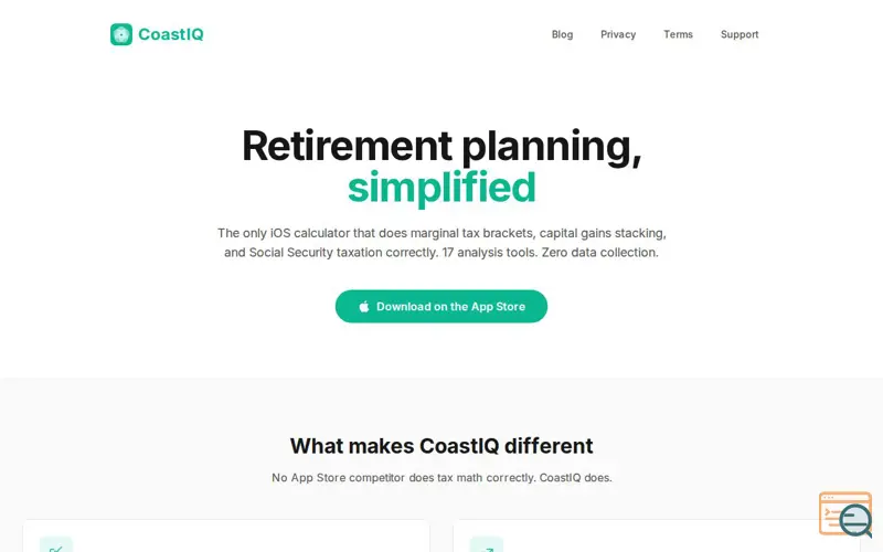 Screenshot of CoastIQ
