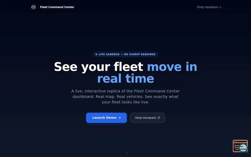 Screenshot of Fleet Command Center, a launch using CyberPanel