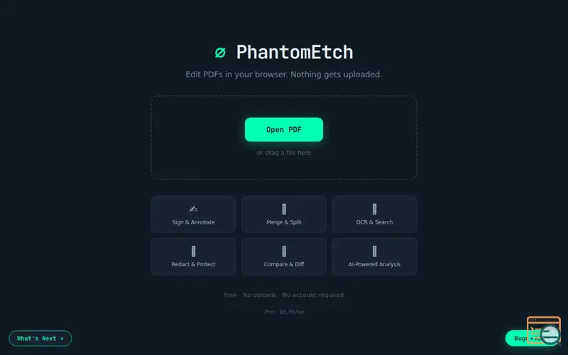 Screenshot of PhantomEtch — PDF Editor