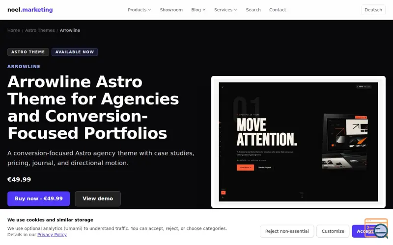 Screenshot of Arrowline Astro Theme