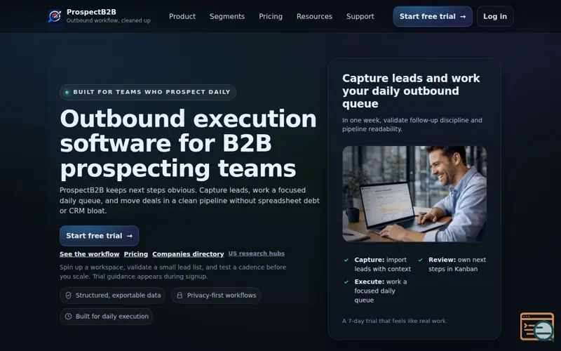 Screenshot of ProspectB2B