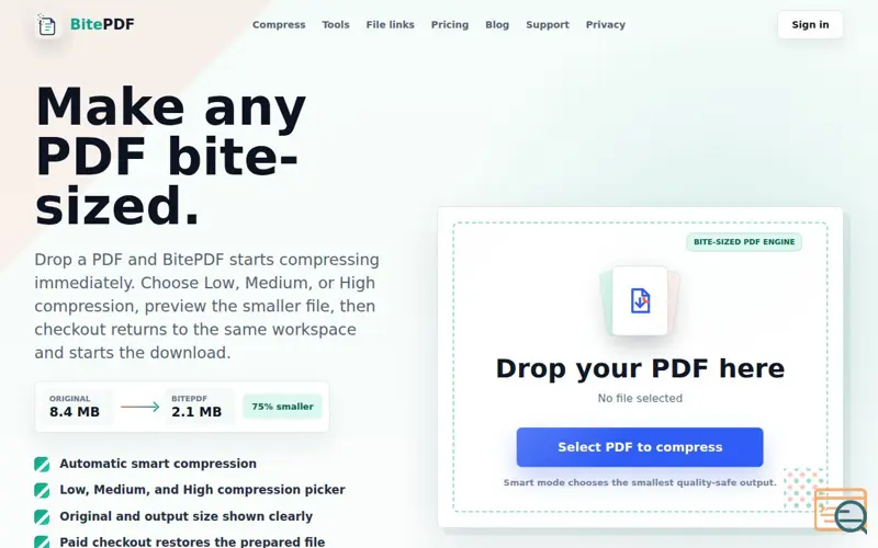 Screenshot of BitePDF