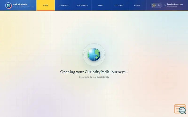 Screenshot of CuriosityPedia