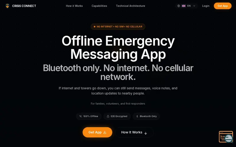 Screenshot of Crisis Connect, a launch using Firebase App Check
