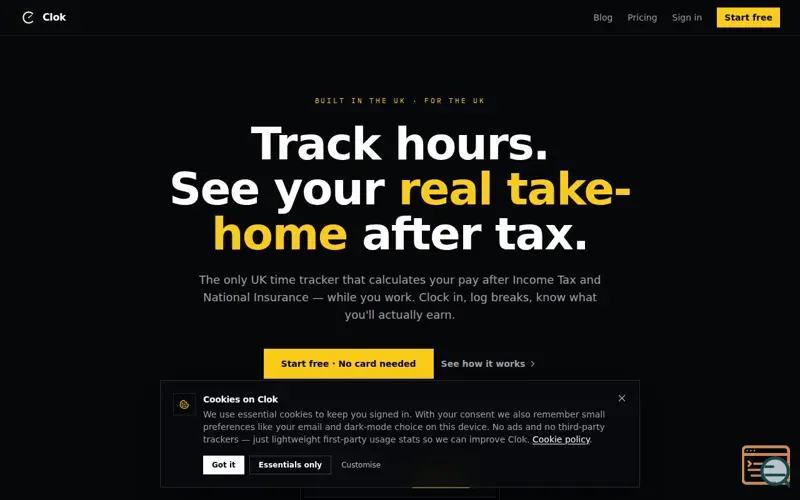 Screenshot of home