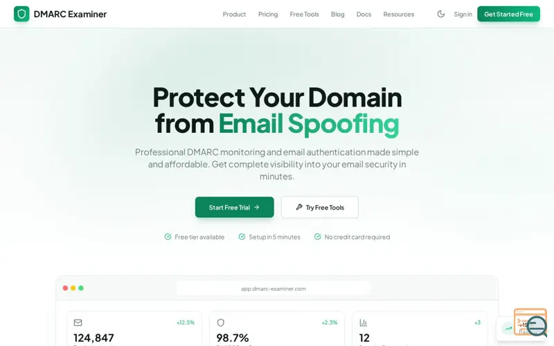 Screenshot of DMARC Examiner