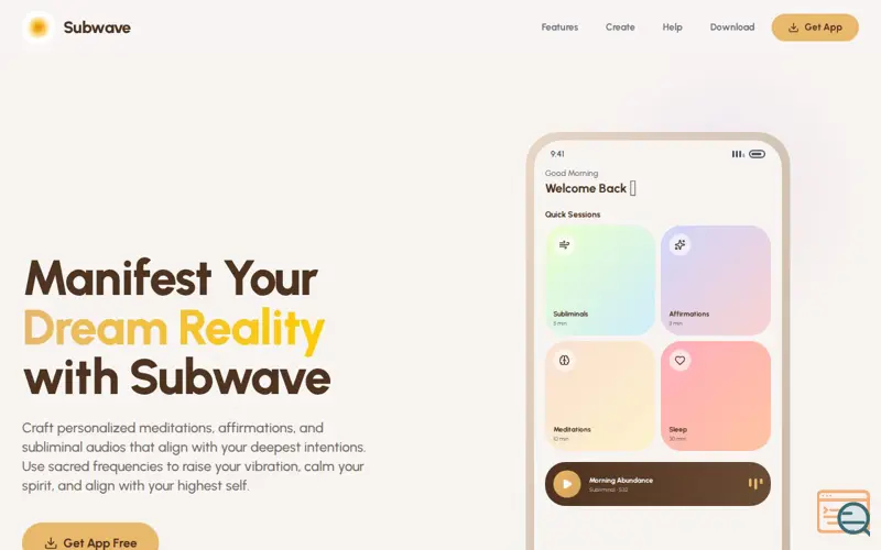 Screenshot of Subwave: Subliminal & Manifest