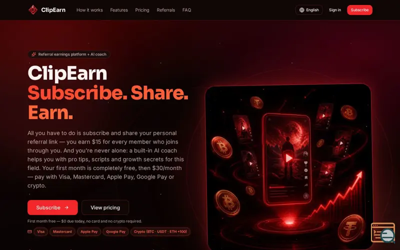 Screenshot of ClipEarn