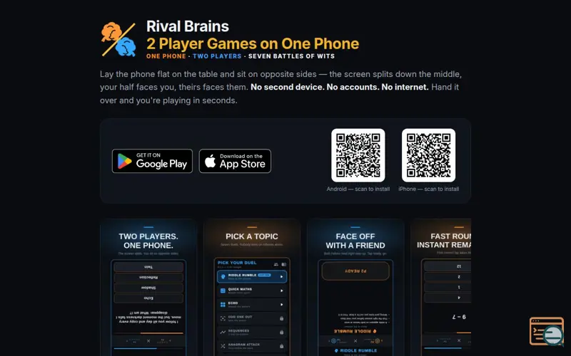 Screenshot of RivalBrains: 2 Player Games on One Phone