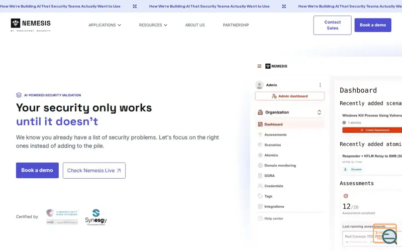 Screenshot of Persistent Security Industries