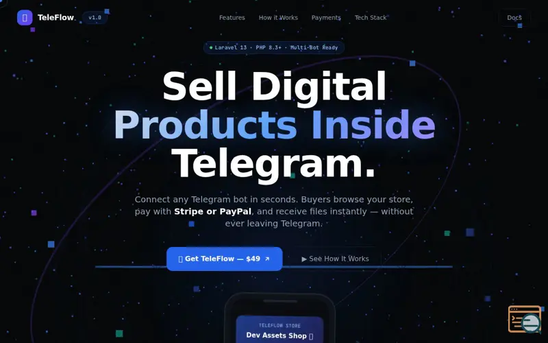 Screenshot of TeleFlow — Sell Products In Telegram