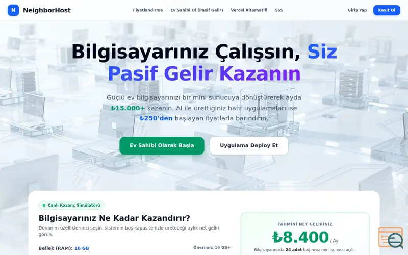 Screenshot of NeighborHost 
