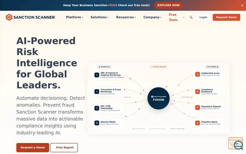 Screenshot of Sanction Scanner