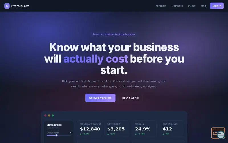 Screenshot of StartupLenz