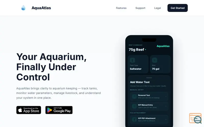 Screenshot of AquaAtlas