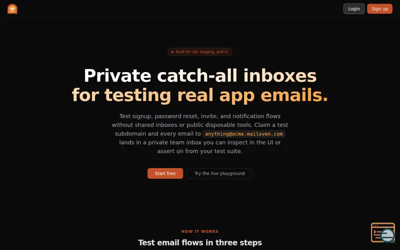 Screenshot of Mailoven