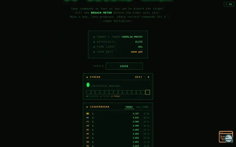 Screenshot of 60-Second Hack
