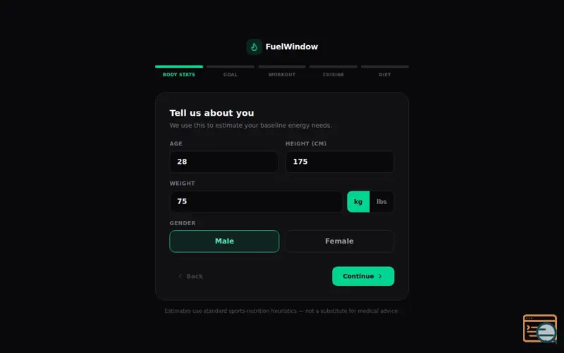 Screenshot of Fuelwindow