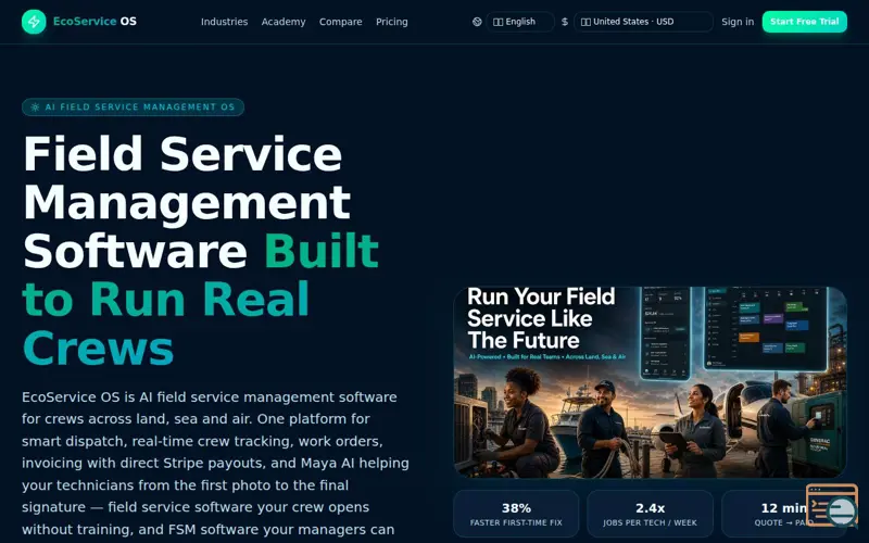 Screenshot of EcoService OS