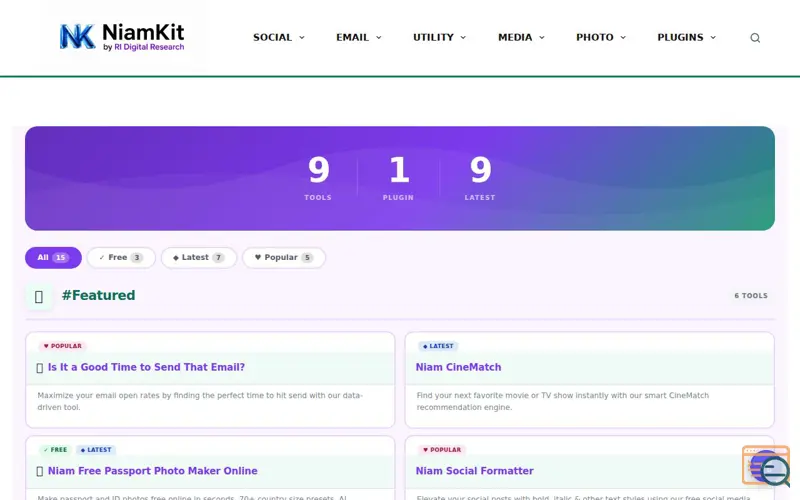 Screenshot of NiamKit