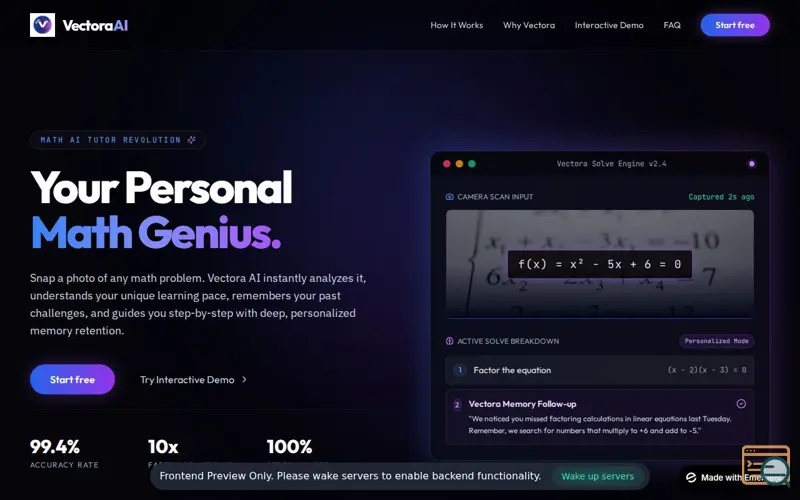 Screenshot of Vectora AI