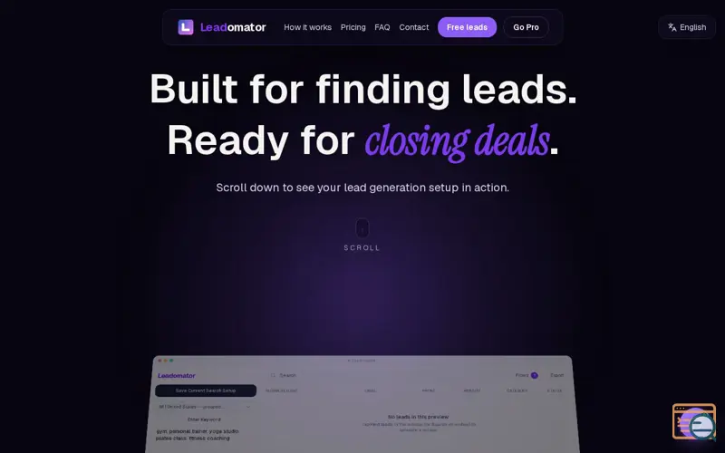 Screenshot of Leadomator