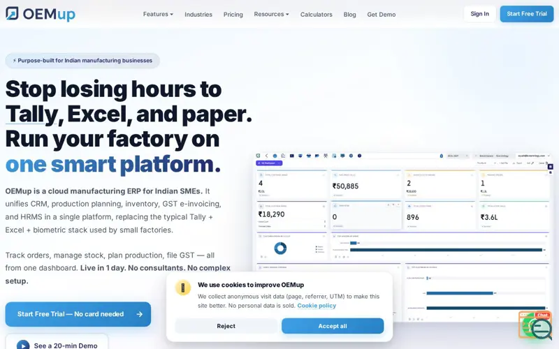 Screenshot of OEMup