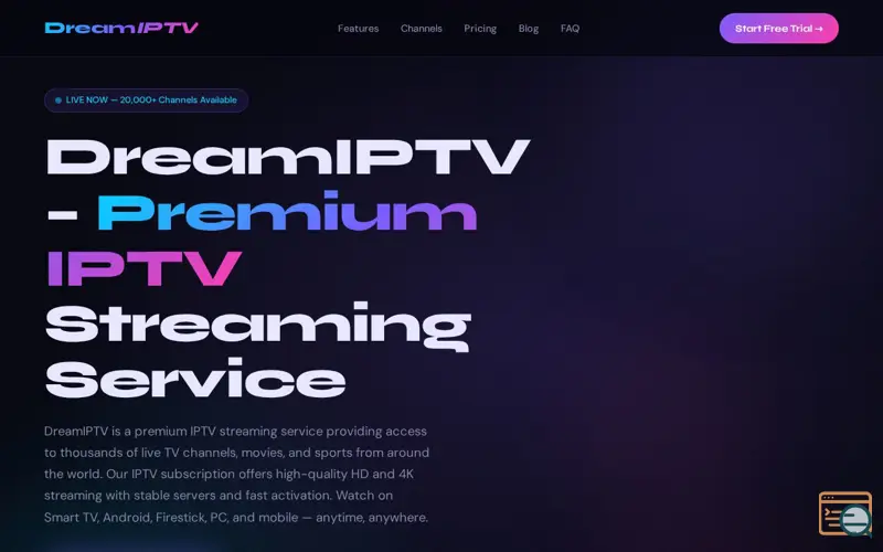 Screenshot of DreamIPTV, a launch using UltaHost