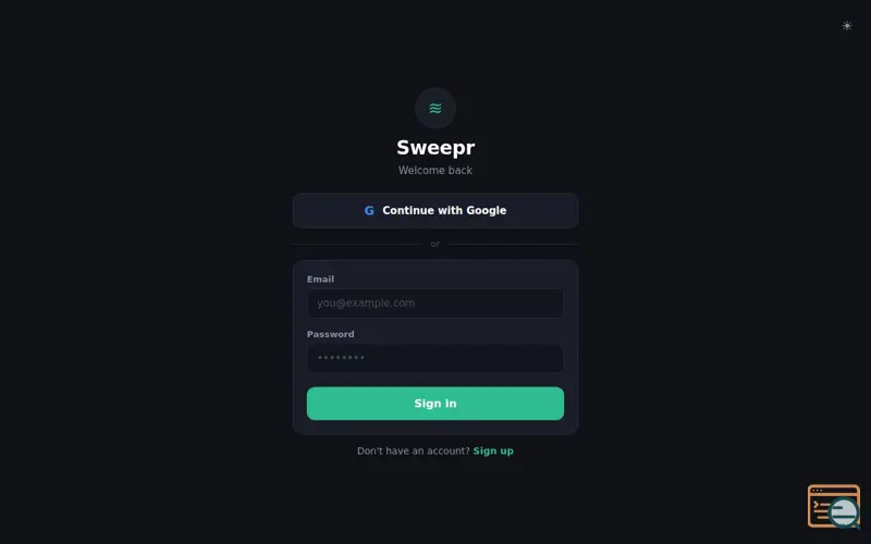 Screenshot of Sweepr