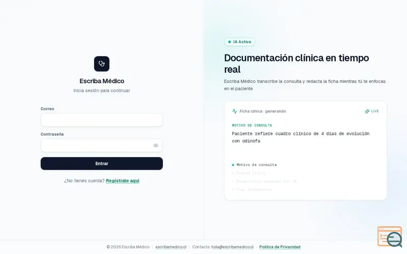 Screenshot of Escriba Médico