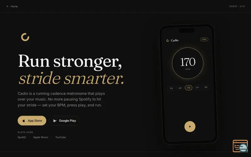 Screenshot of Cadio - Running Cadence Metronome