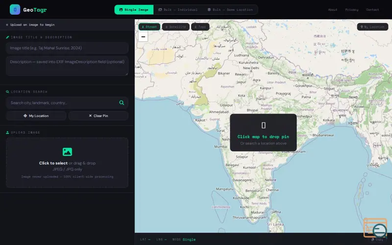 Screenshot of GeoTagr