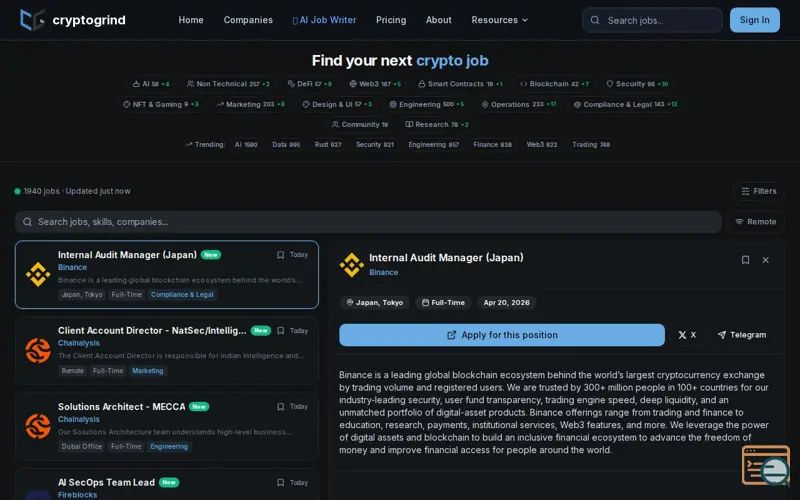 Screenshot of Cryptogrind