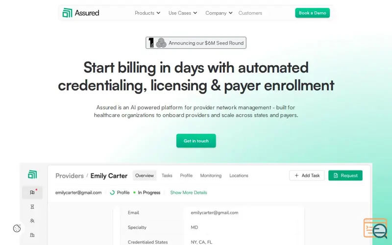 Screenshot of Assured, a launch using LiveIntent